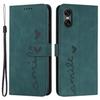 For Sony Xperia 10 VI Phone Case Love Heart Imprinted Skin-Touch PU Leather Shell