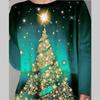 QICED Blusas y camisas informales de manga larga con cuello redondo a la moda para mujer