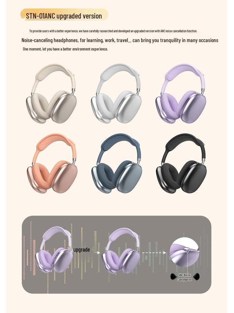 Cross-border P9 Bluetooth Over-Ear Headphones: Wireless, Sports-Ready, Ultra-Long Battery Life, Universal Fit with Card Slot.