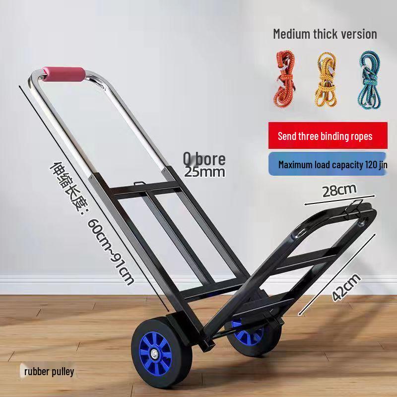 Compact Folding Luggage Cart for Groceries and Cargo