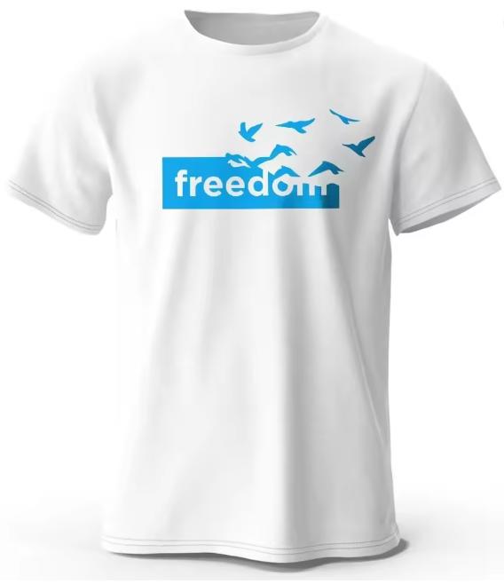 Summer Unisexs The Freedom Letter Printed Polyester Fabric Fun Pattern Tshirt Outdoor Casual Top
