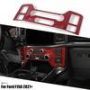 Cubierta de Panel de Aire Acondicionado de Consola Central con Embellecedor Para Ford F-150 + Carbono Rojo