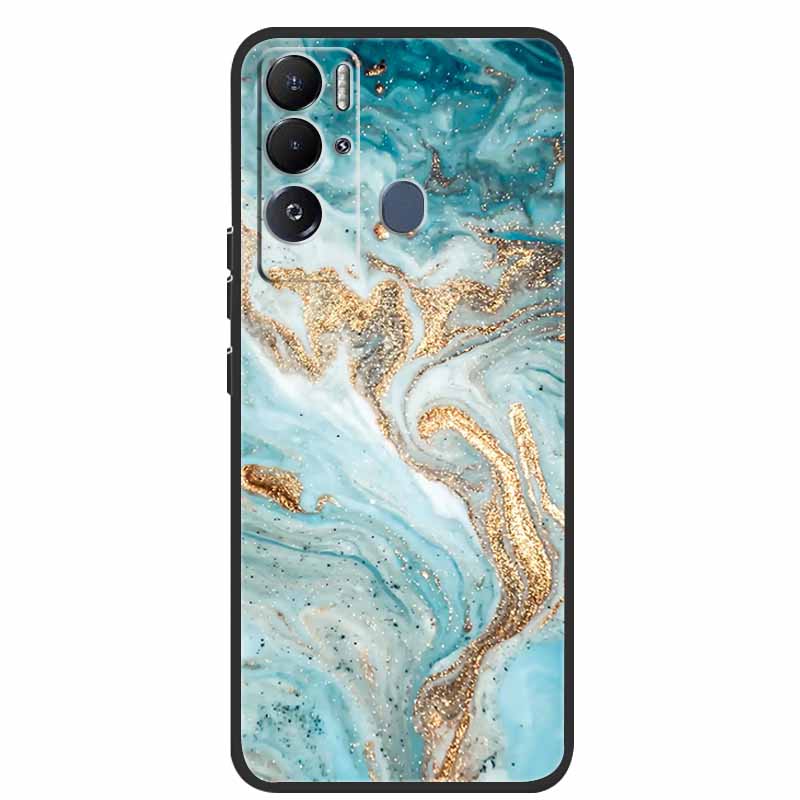 For Tecno Pova Neo Case Marble Soft Silicone Back Cover Phone Case for Tecno Pova Neo Bumper Coque LE6 Shockproof PovaNeo Funda