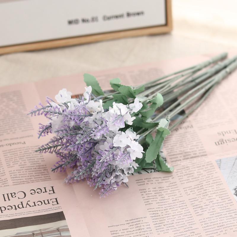 Umělá květina Hedvábí Fialová Levandule Domácí Venkovní Zahrada Dekorace Kytice Falešná Svatba Vánoční Den Party Doplňky