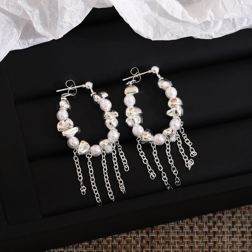 Tassel Irregular Imitation Pearls Dangle Earrings for Women