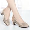 Summer Breathable, Comfortable, Non-slip, Soft-soled, Comfortable Mesh Hollow-out Versatile Mid-heel Breathable Women's Shoes