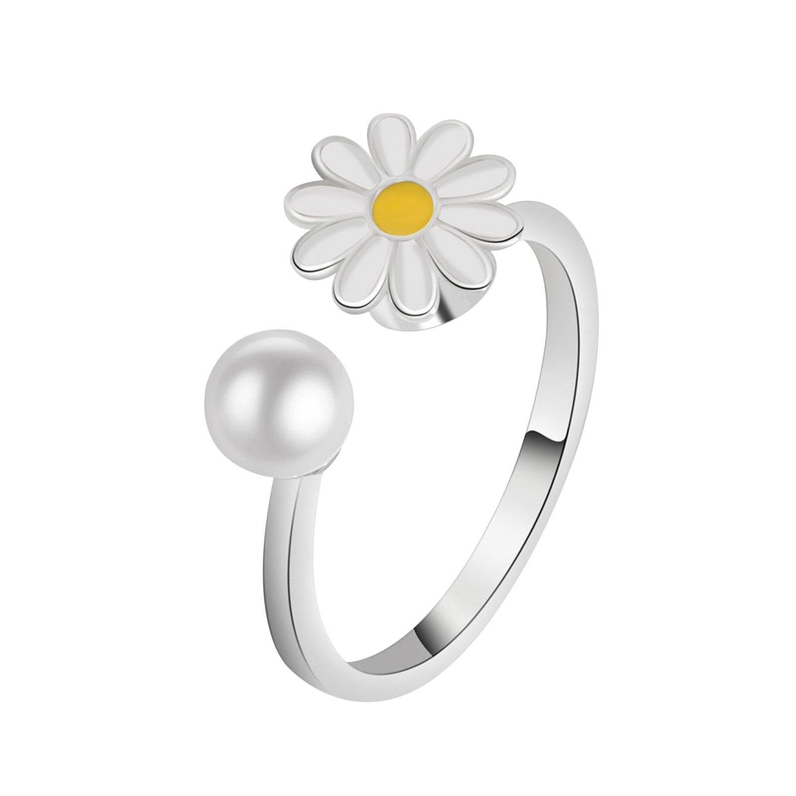 

10 мм тревожные кольца для женщин Y2k, ювелирные кольца, бабочки, ромашки, бусины, антистрессовые кольца-спиннеры для подростков, 2022, эстетические Resizable