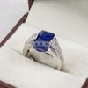 Blue Sapphire Emerald Cut Gemstone With 925 Sterling Silver Ring For Men's #B735 JL375692813193