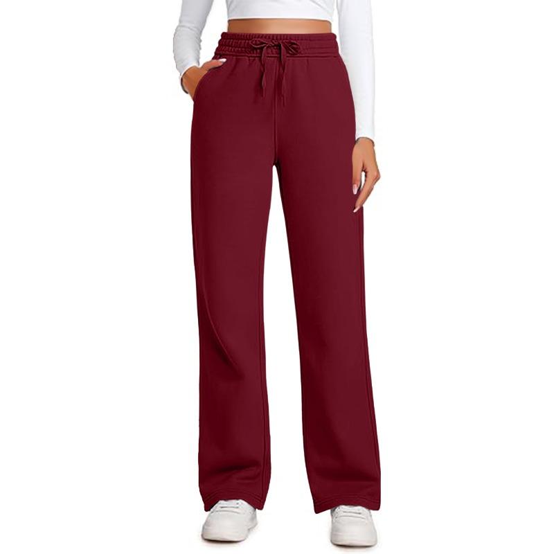 YYFS Women's Fashion Casual Solid Color Print High Waist Trousers Pants & Capris