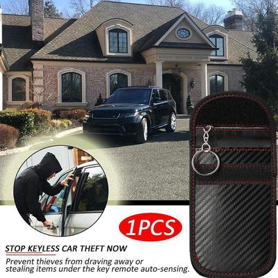 Car Key Double-Layers Carbon Fibre Signal Blocking Case Anti-scan Anti-magnetic Card Holder Auto Key Storage Waterproof Bag
