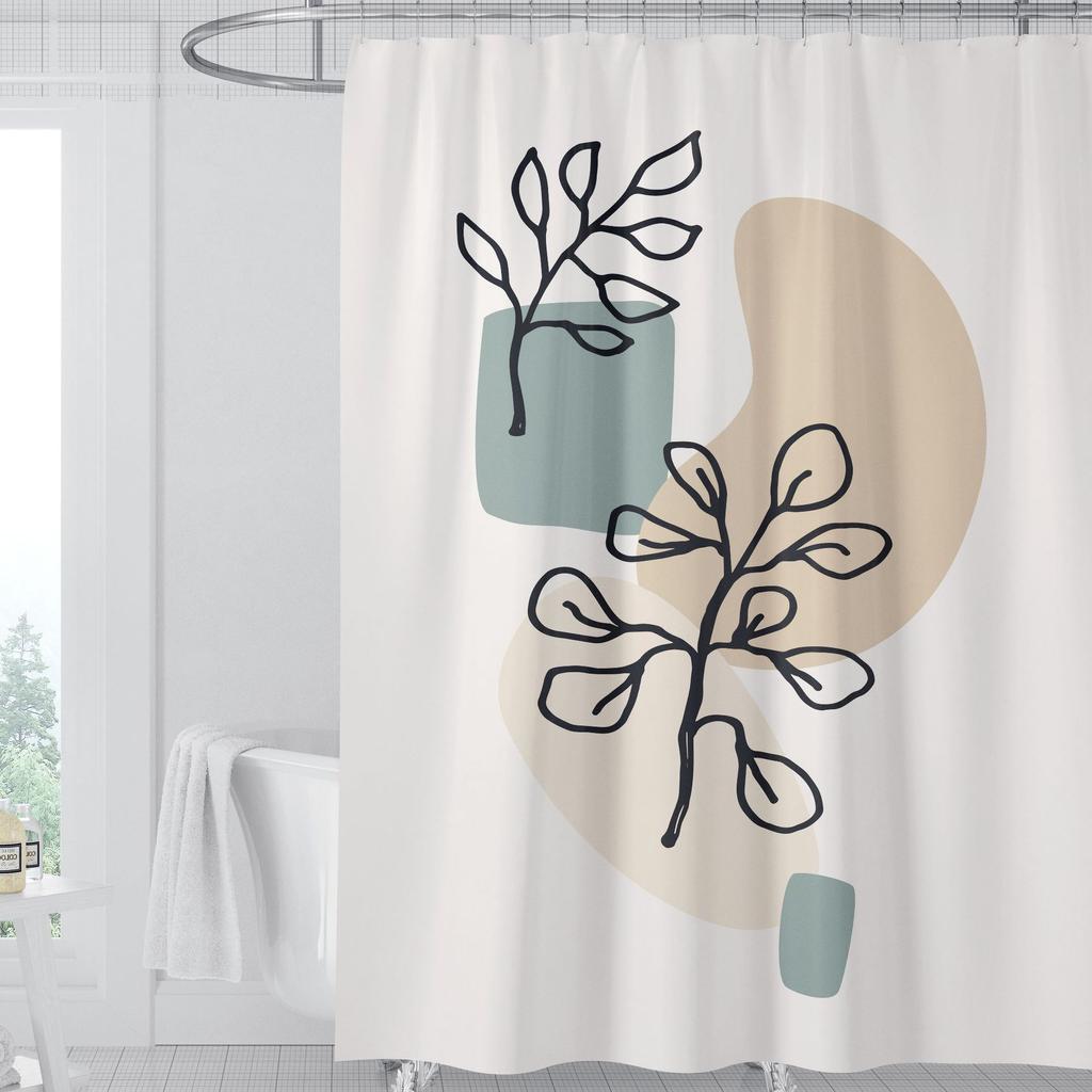 JINRUN Badezimmer verdickter wasserdichter Vorhang, schimmelfester Duschvorhang, Duschtrennwand-Vorhang, Duschvorhang, Badezimmer-Vorhang, kostenlose Perforation