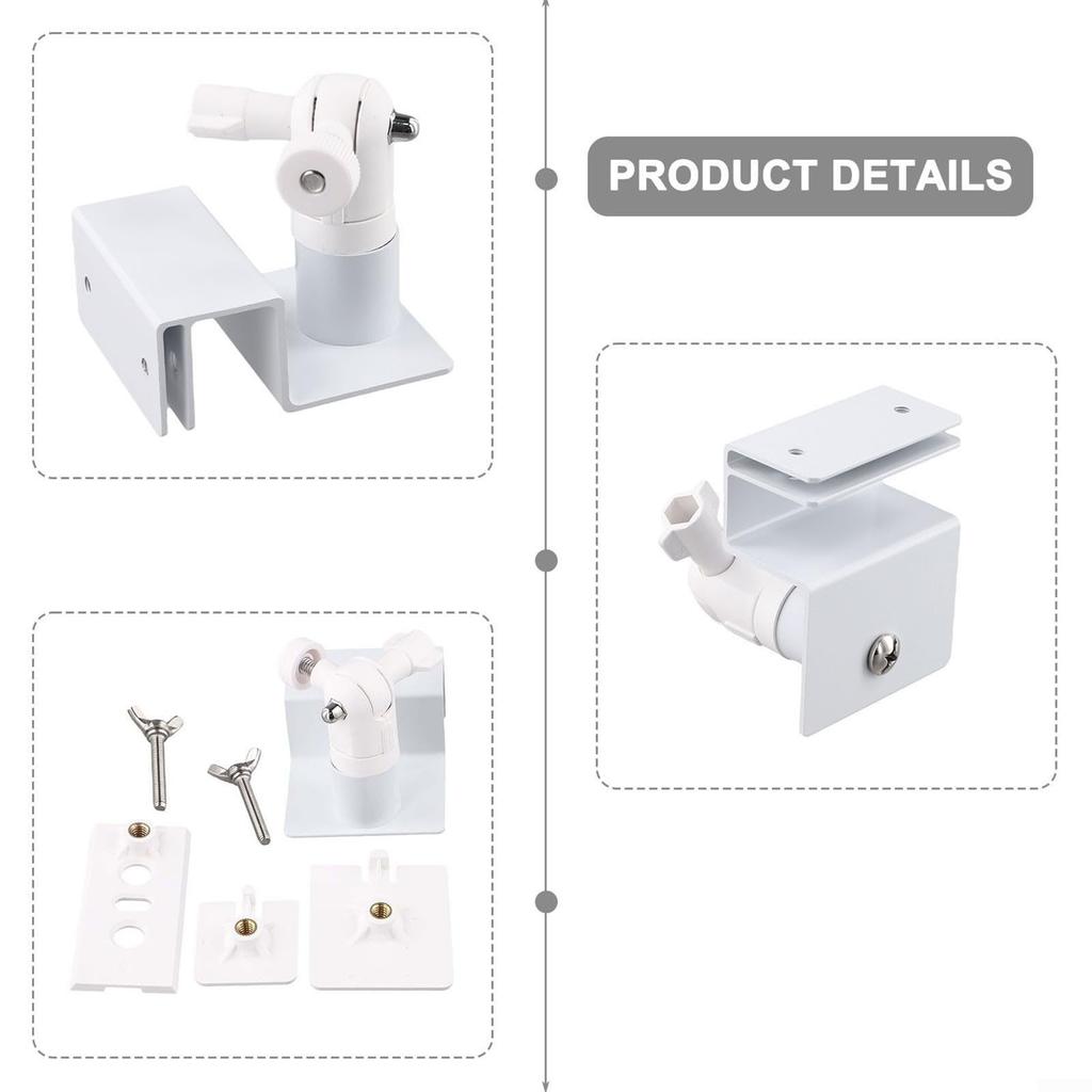 2 Sets Solar Panel Gutter Mount 360 Degree Adjustable Universal Gutter Mounting Bracket White