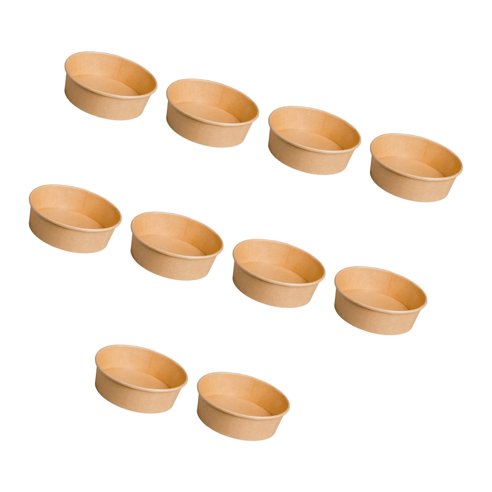 10pcs Set Of Sturdy Kraft Paper Bowls With Lids in Alternative Capacity Ideal For Takeout Picnics And Quick Clean Up A