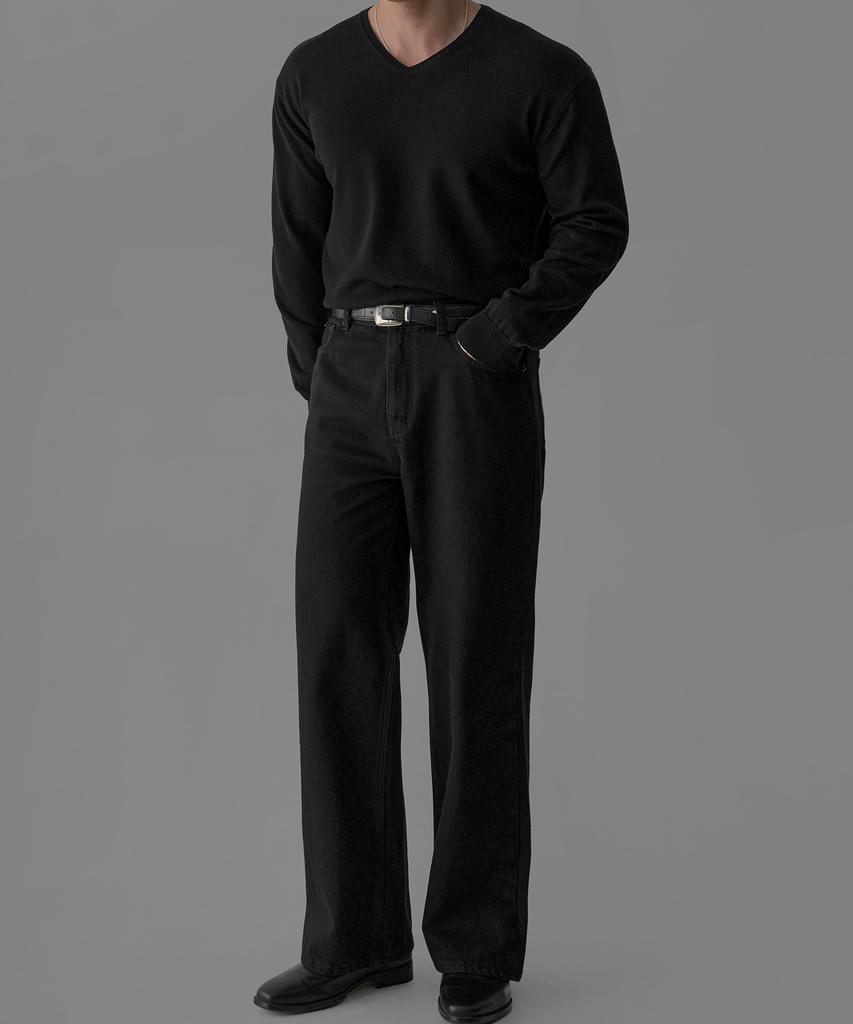 Baulopeulodeogteu Fine V-Neck Knit [Black]