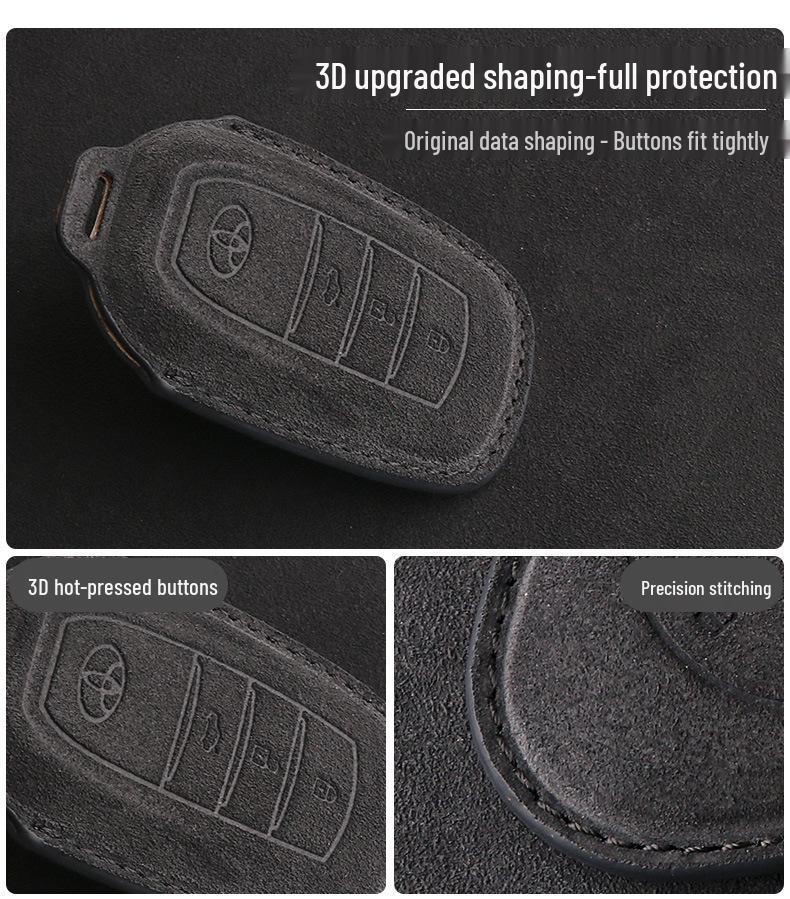 Toyota Corolla Suede & Leather Key Case for Avalon, Camry, Levin, RAV4, Highlander
