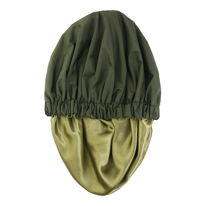 NEW double Layer solid color Shower Caps Waterproof Bath Caps Reusable Shower Caps For Women Ladies Spa Salon