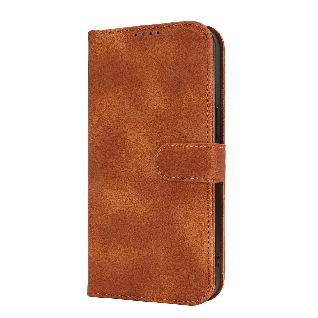 For iPhone 14 Pro Max Wallet Case Double Folded Edge Skin Touch PU Leather Flip Phone Cover