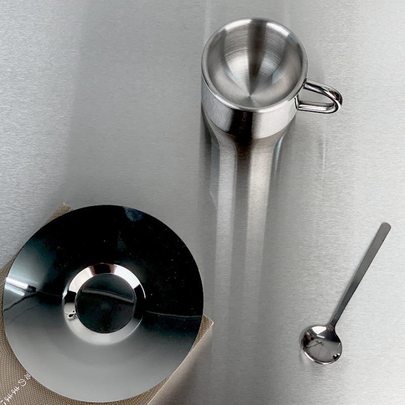 125ml 304 Stainless Steel Espresso Cup Coffee Cups and Saucers Afternoon Tea Cups Mugs High-End Personalized Couple Cups