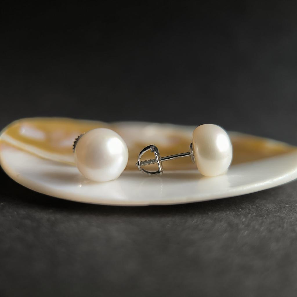 Silver Earrings with Natural Pearls (2207399)