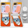Skull Skeleton Pattern Case For Samsung Galaxy Z FlIP 7 FE 6 5 Plating PC+PU Leather Hybrid Folding Cover For Samsung Z Flip7 Flip6 Flip5