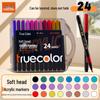 True Color Soft Tip Acrylic Markers & Drawing Brushes for Kids, Non-Bleeding, Stackable Colors, Black Box Colored Pencils
