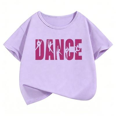Tanzendes Mädchen Design Lustiges T-Shirt Kurzarm Kinder T-Shirt Sommer Frühling Lässiges Oberteil