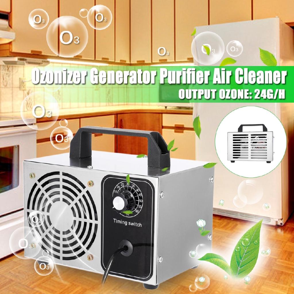 

220V 24G/H Ozone Generator Disinfection Machine O3 Air Filter Purifier Fan for Home Car Formaldehyde Time Switch EU Plug
