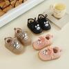 Unisex Baby Lederstiefel für 0-2 Jahre Fleecegefüttert Schnürung Winterschuhe für Kleinkinder Cartoon Weich Warm Kinderschuhe