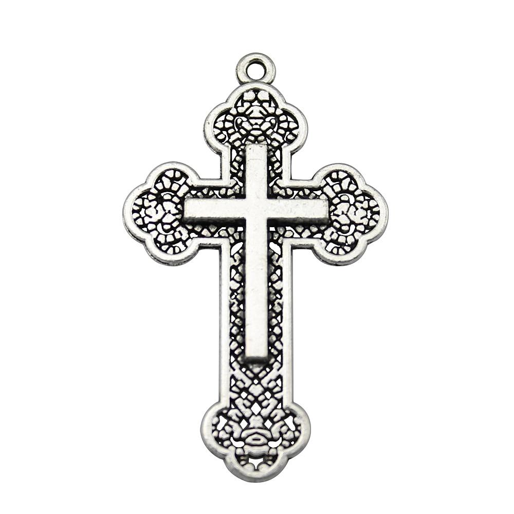 

3шт подвески-крестики античное серебро цвет цинковый сплав 54х33мм