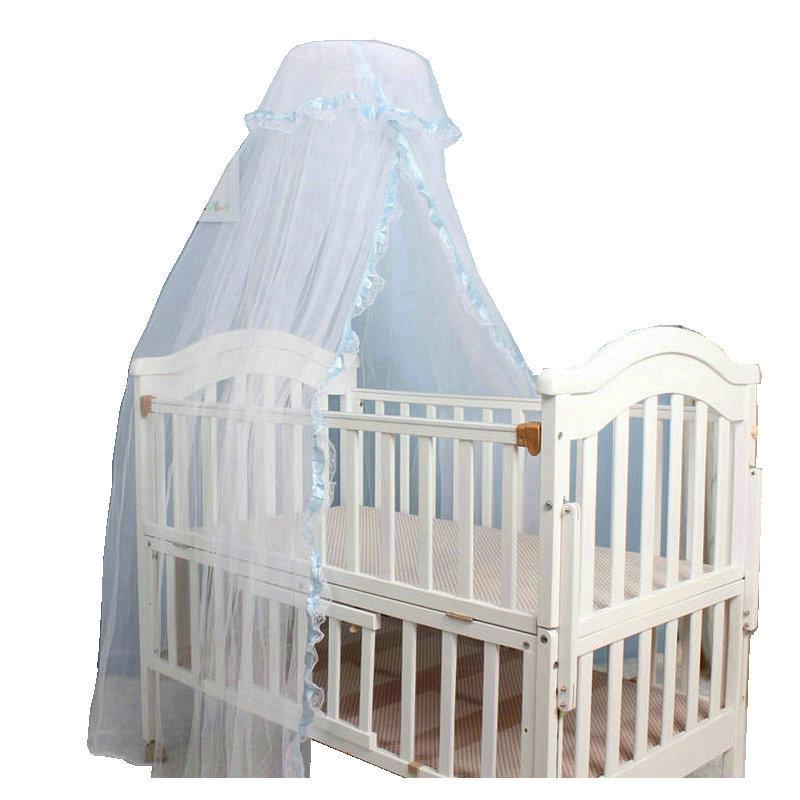 Universal Jacquard Baby Crib Mosquito Net with Floor-Open Door, Palace Style Stand