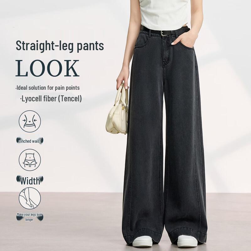 FivePlus Women s High-Waist Wide-Leg Casual Pants with Belt M