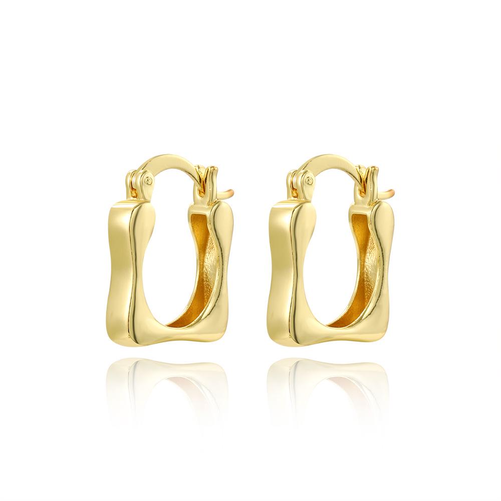 High-End Minimalist Glossy Square Ear Cuffs: Unique, Versatile Geometric Earrings for Women