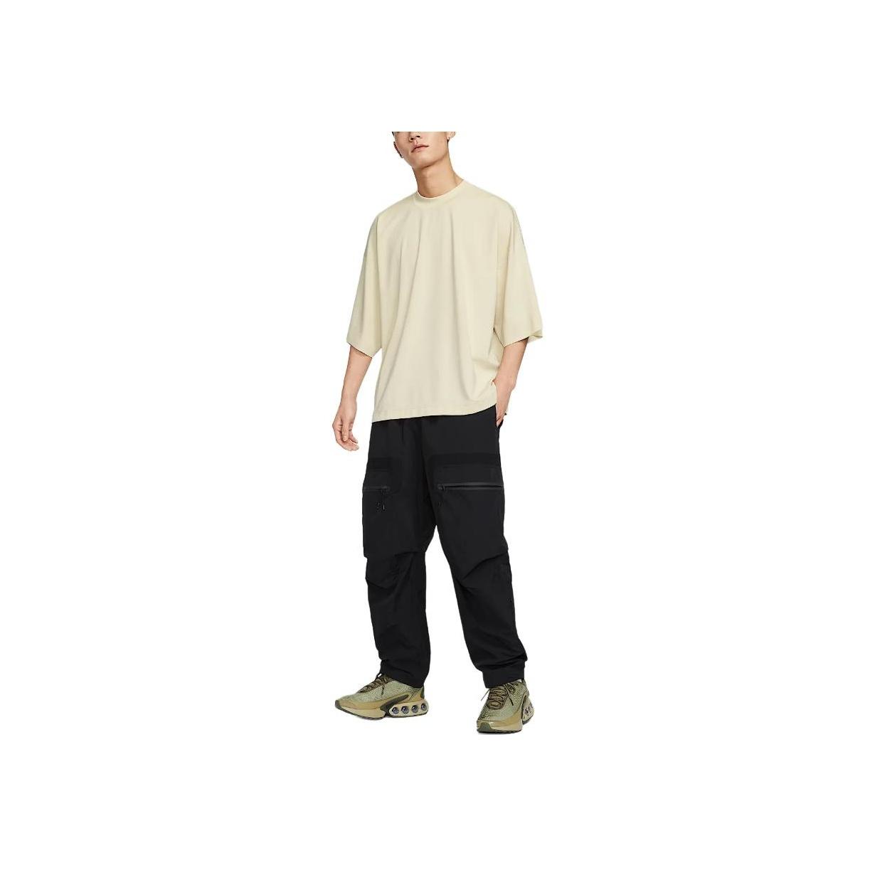 

Nike Sportswear Fashion Minimalist Versatile Oversized Short Sleeve T-Shirt Men Tops Light-Khaki Black HJ2953-229 2XL