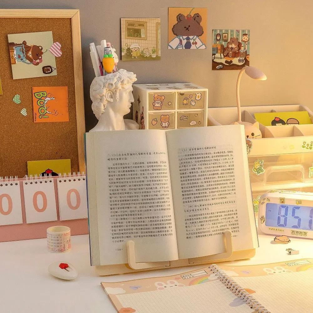 Fold Reading Rack Music Score Book Shelf Multi-Function Book Stand  Organizer