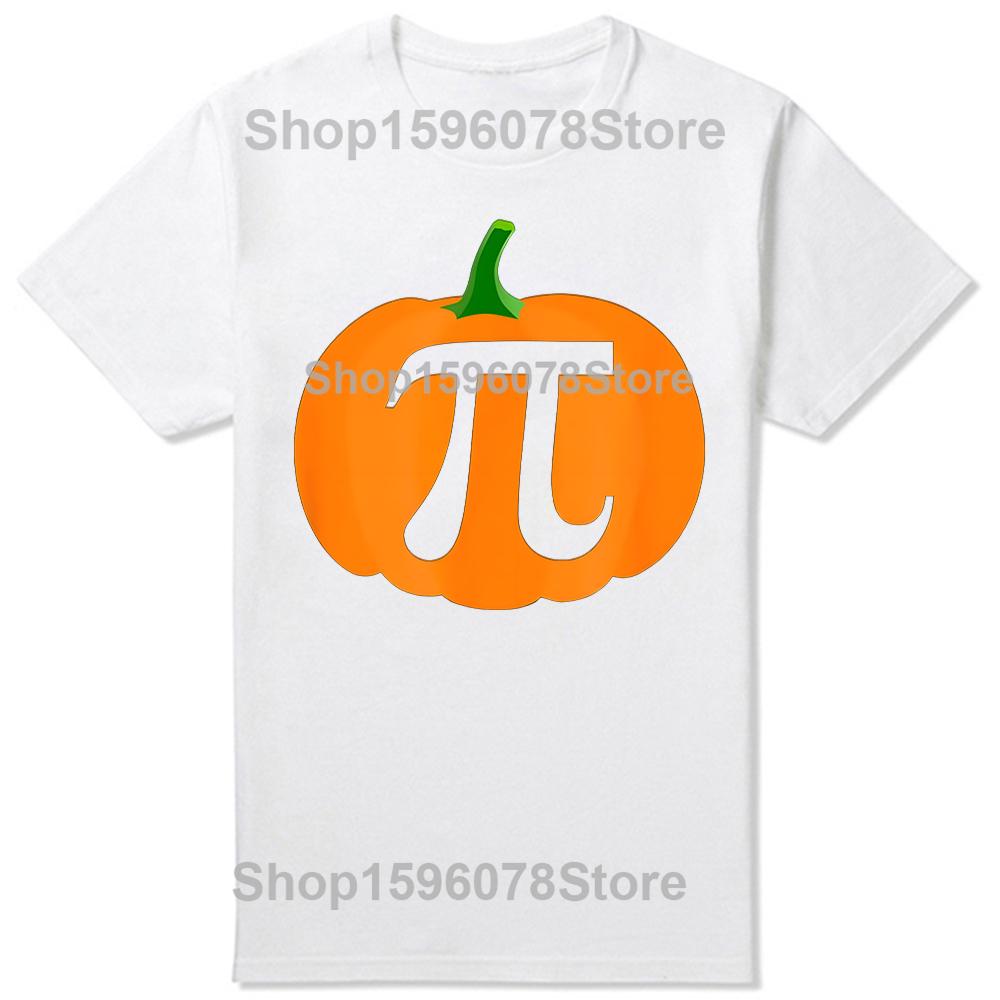 Pumpkin Pi Funny Halloween Thanksgiving Pie TShirt Summer Men Fashion T Shirts Cotton Short Sleeve Oversized Loose Tshirt Tops