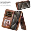 Luxury Detachable Retro Leather Case for iPhone 16 15 14 Pro Max 7 8 XR Xs Max 11 12 13 Mini 14 Plus Cover Zipper Wallet Purse