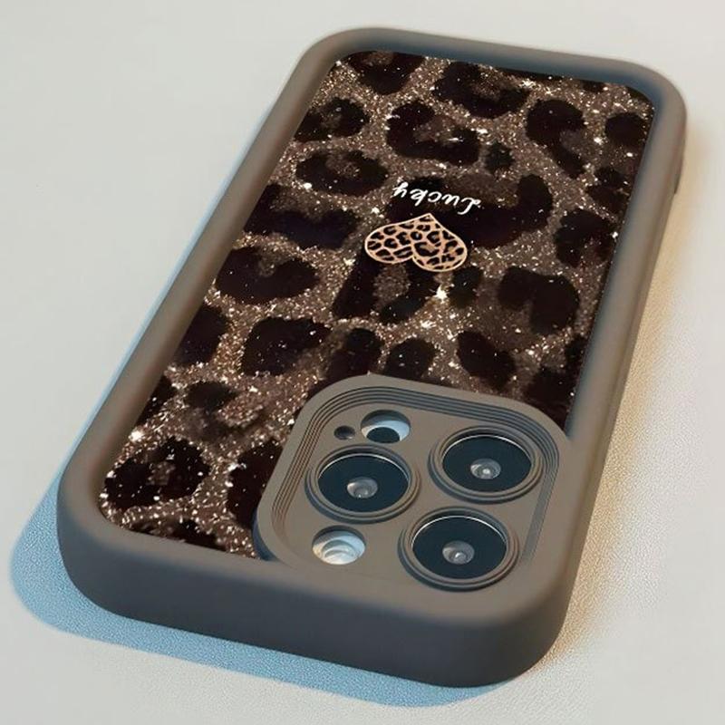 

Leopard Print Heart Lucky Pattern Phone Case For iPhone 17 16 15 14 13 12 11 Pro Max Cover For iPhone Air XS X XR 16 Plus Fundas iPhone SE (2020)
