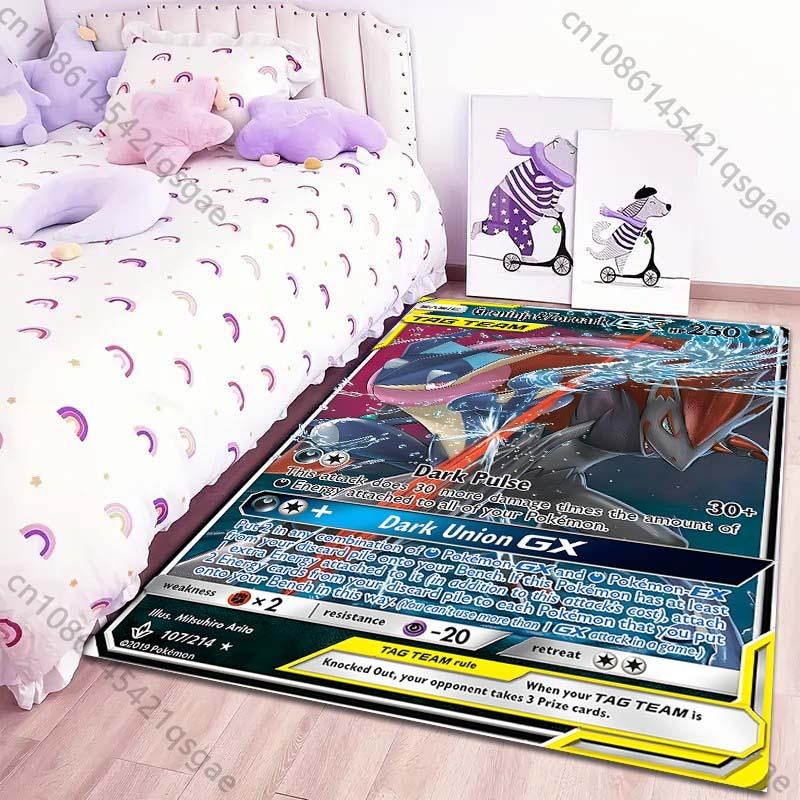 1PC Pokémon Cards Greninja Print Rug Carpet for Living Room Children Bedroom Mat Sofa Doormat Floor Rug Home Decor Anti Slip Mat