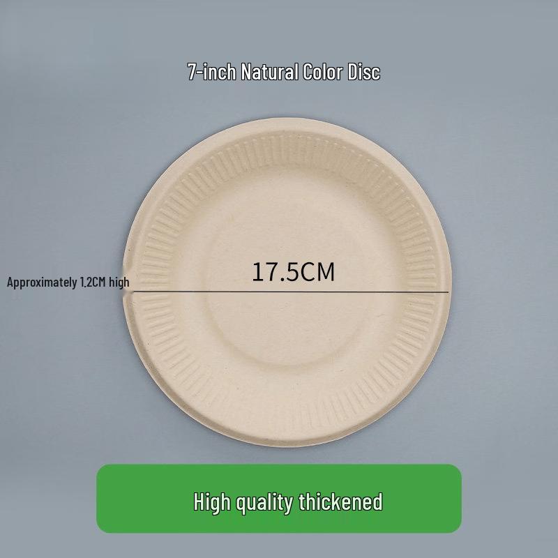 7-inch Disposable Wheat Straw Lace-Edge Plates