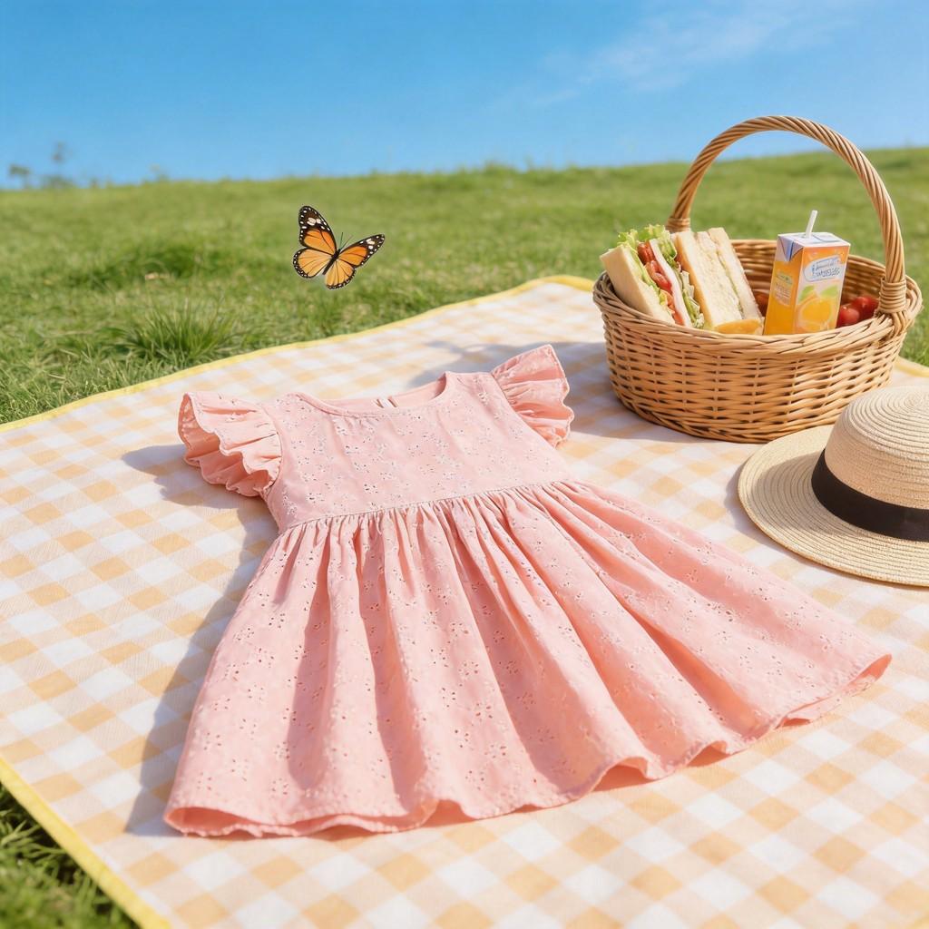Malwee Kids Sommerkleid für Mädchen aus Baumwolle im Prinzessinnenstil für Kinder von 3 bis 8 Jahren