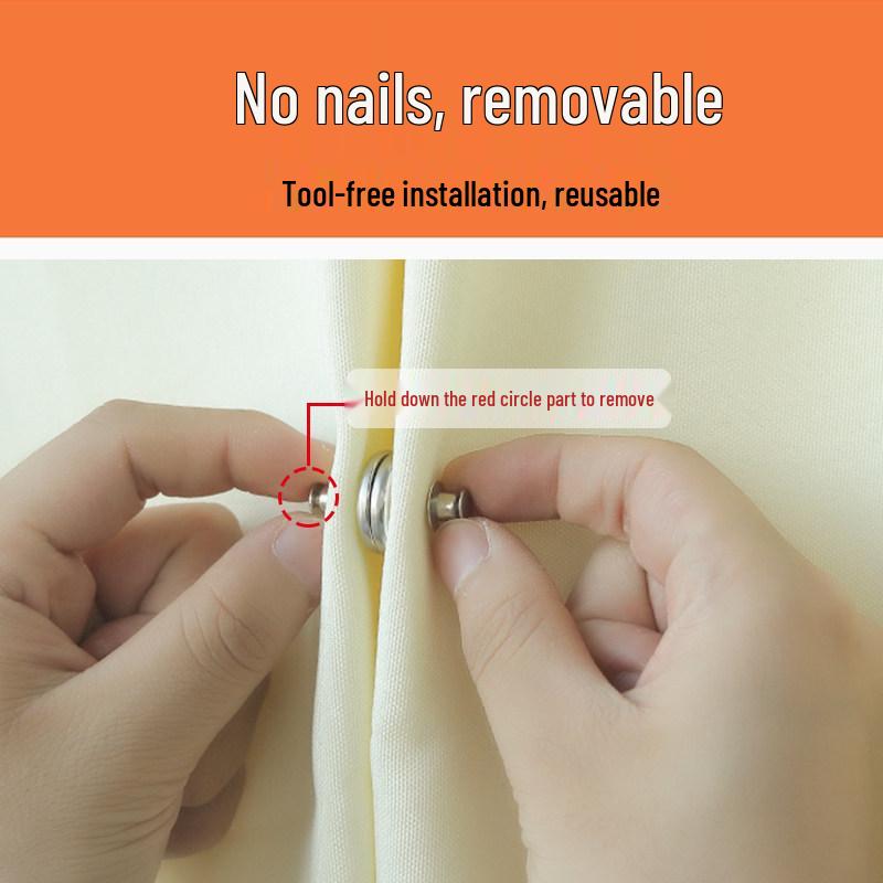 Magnetic Blackout Curtain Bungee: No-Punch Wall Fixer for Dorm & Shower
