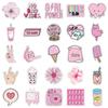 50 Cartoon Pink Girl Doodle Stickers Suitcase Guitar Skateboard Waterproof Stickers Girl Style