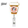 Witch ID Holder Retractable Badge Holder Halloween Glitter Acrylic Reel Cute Ghost Decorative Reel Pumpkin Card for Nurse Doctor Teacher Worker