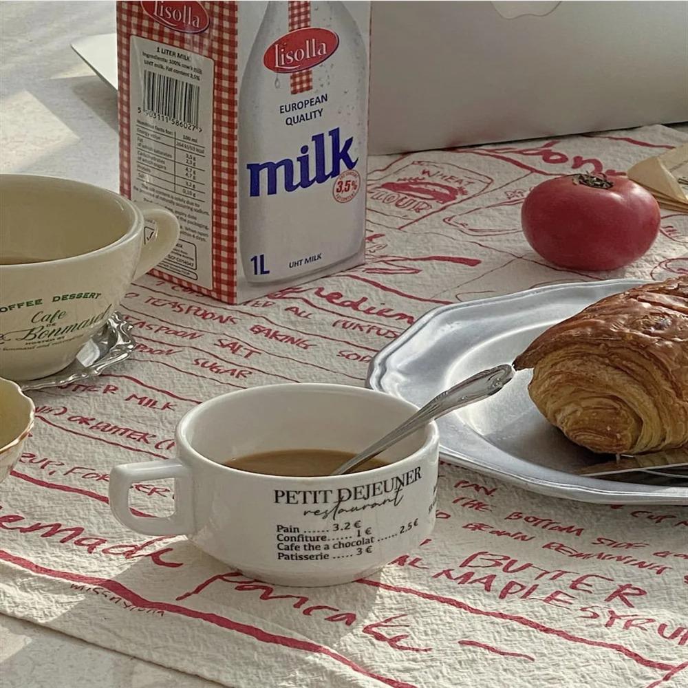 French Printing Kitchen Desktop Mat Vintage Baking Cloth Photo Background Cloth  Party Decoration