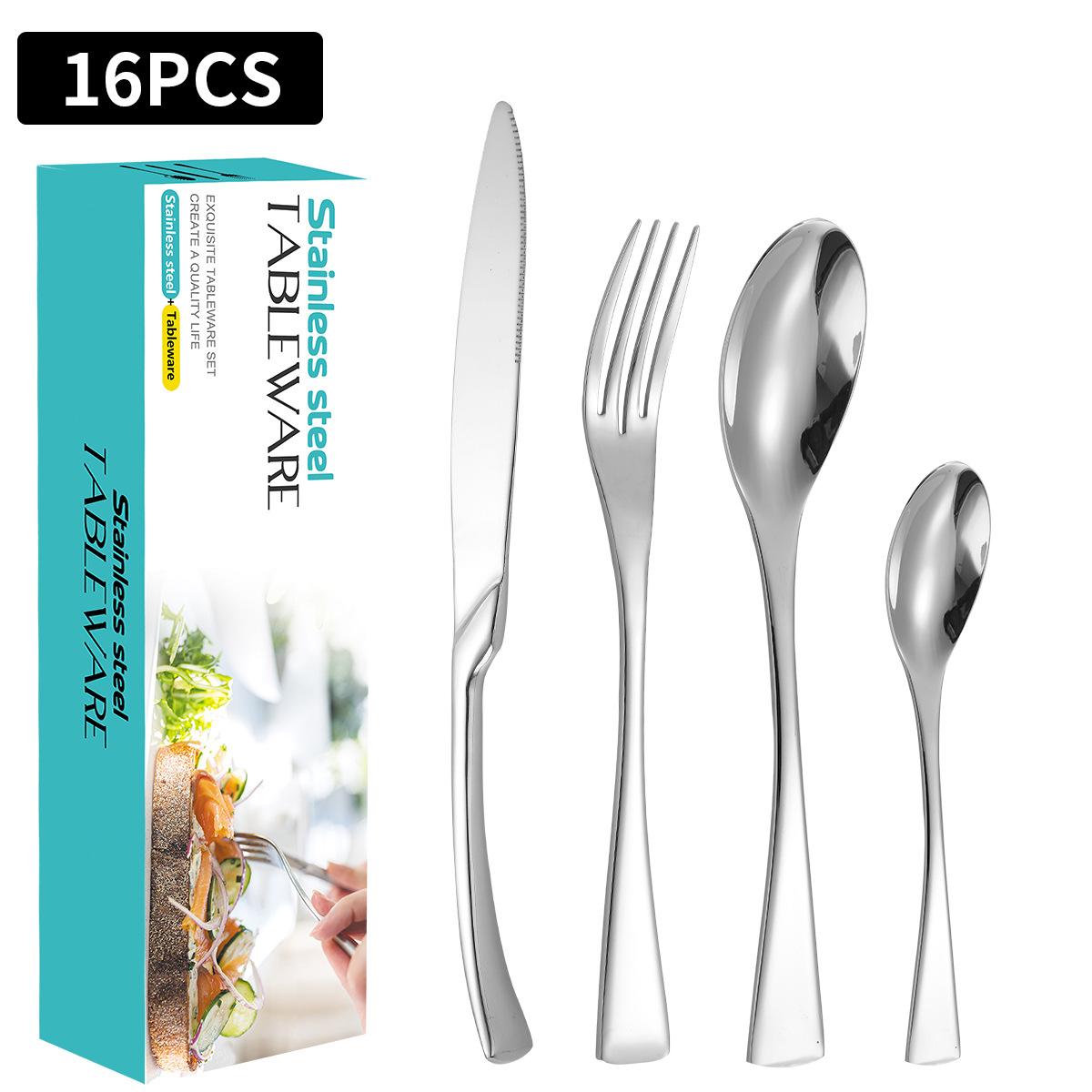 

Нержавеющая сталь Western Food Черный нож для стейка, вилка и ложка, набор из четырех предметов, креативный подарочный набор посуды black box