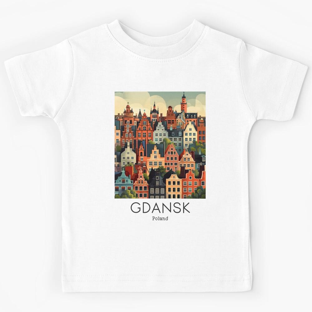 A Vintage Travel Illustration of Gdansk - Poland Kids T-Shirt 120