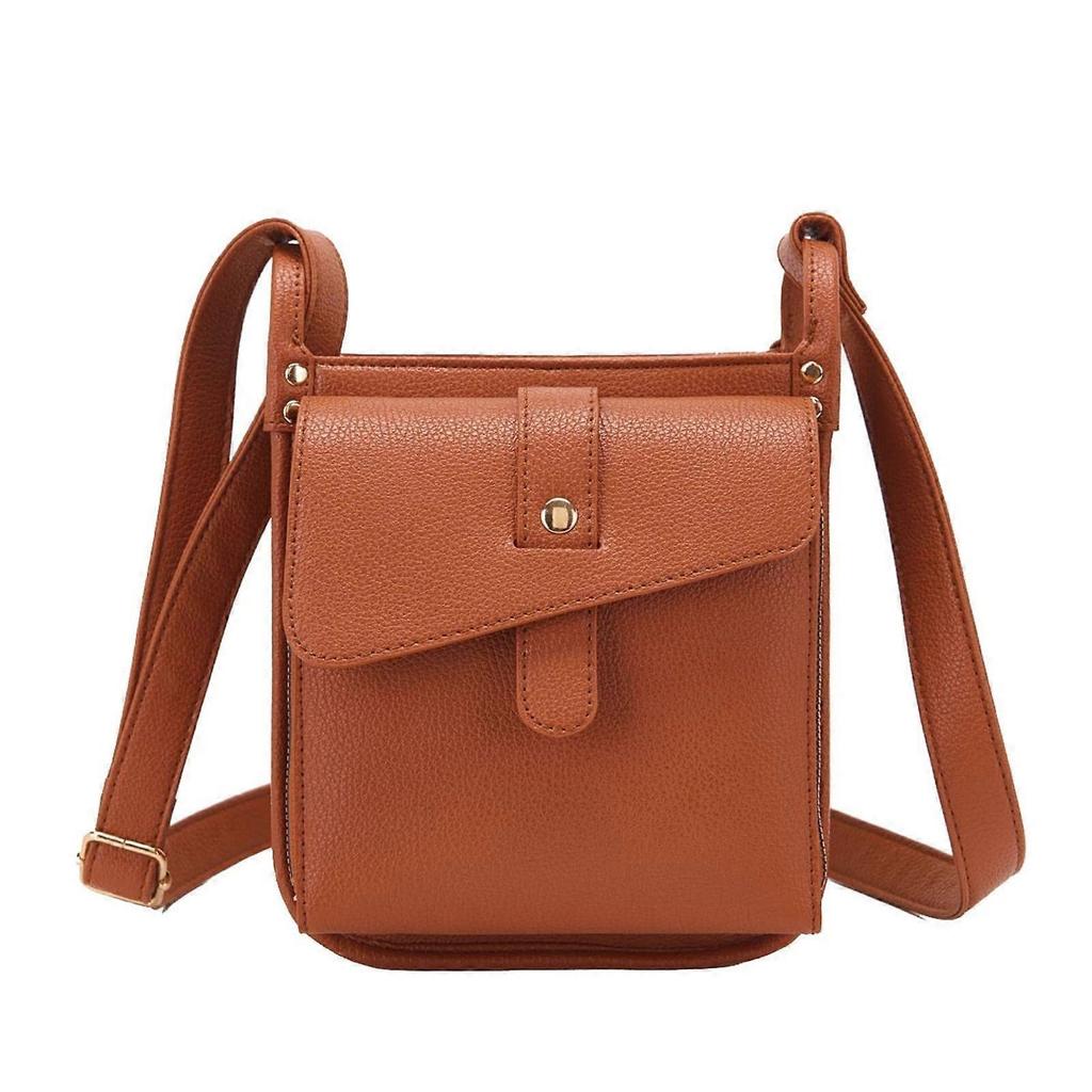 Dollver Full Grain Leather Crossbody Purse with Built-in Wallet, Multiple Compartments & Adjustable Strap, Compact Bag with Large Capacity for Women