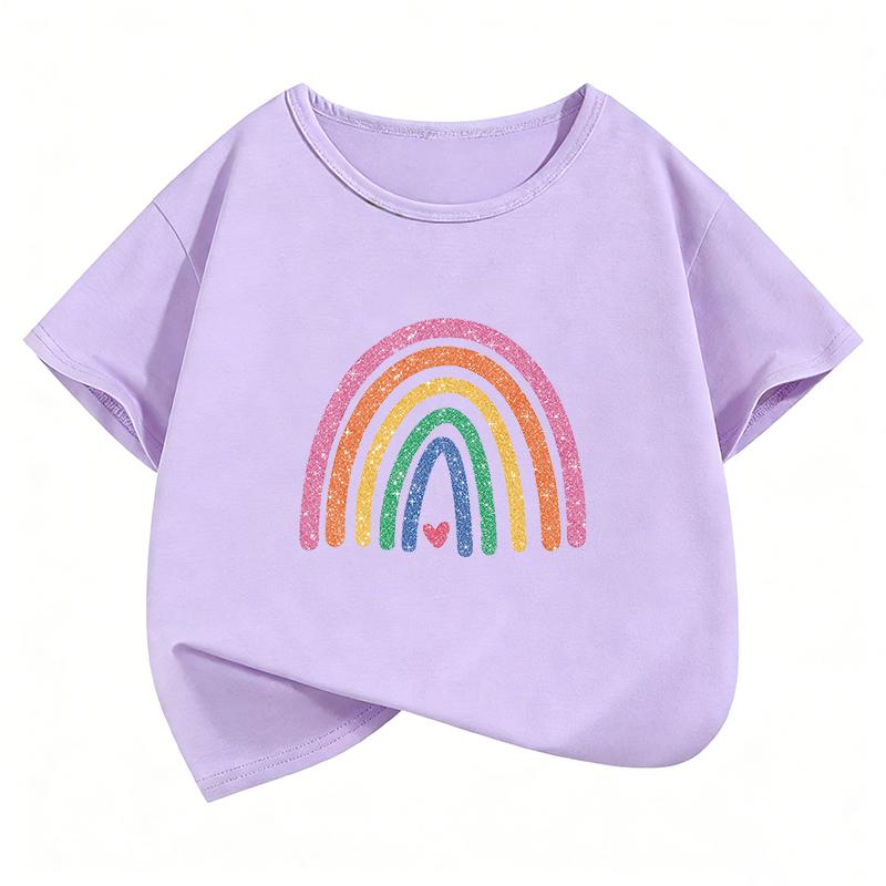Kawaii Graphic Rainbow T Shirts Funny Kids Childrens Tshirt Boys Girls Casual Top Tee Summer Spring 90s Shirt