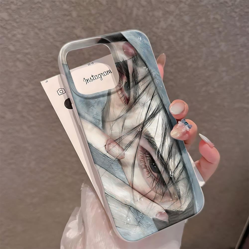 Two-Dimensional Girl Phone Case For Iphone 17Air 17 16 15 14 Plus 13 12 11 Pro Max Luxury Mobile Protective Coque Funda Cover