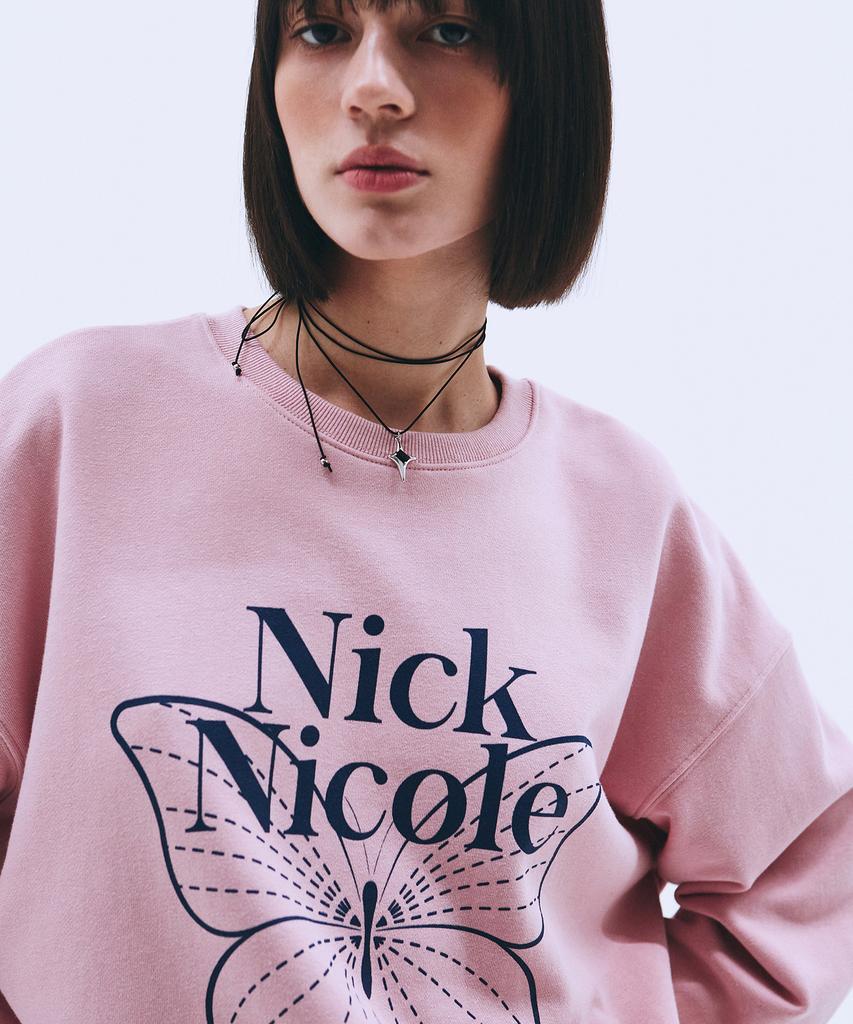 Nigaennikol Butterfly Signature Sweatshirt_Pink Navy